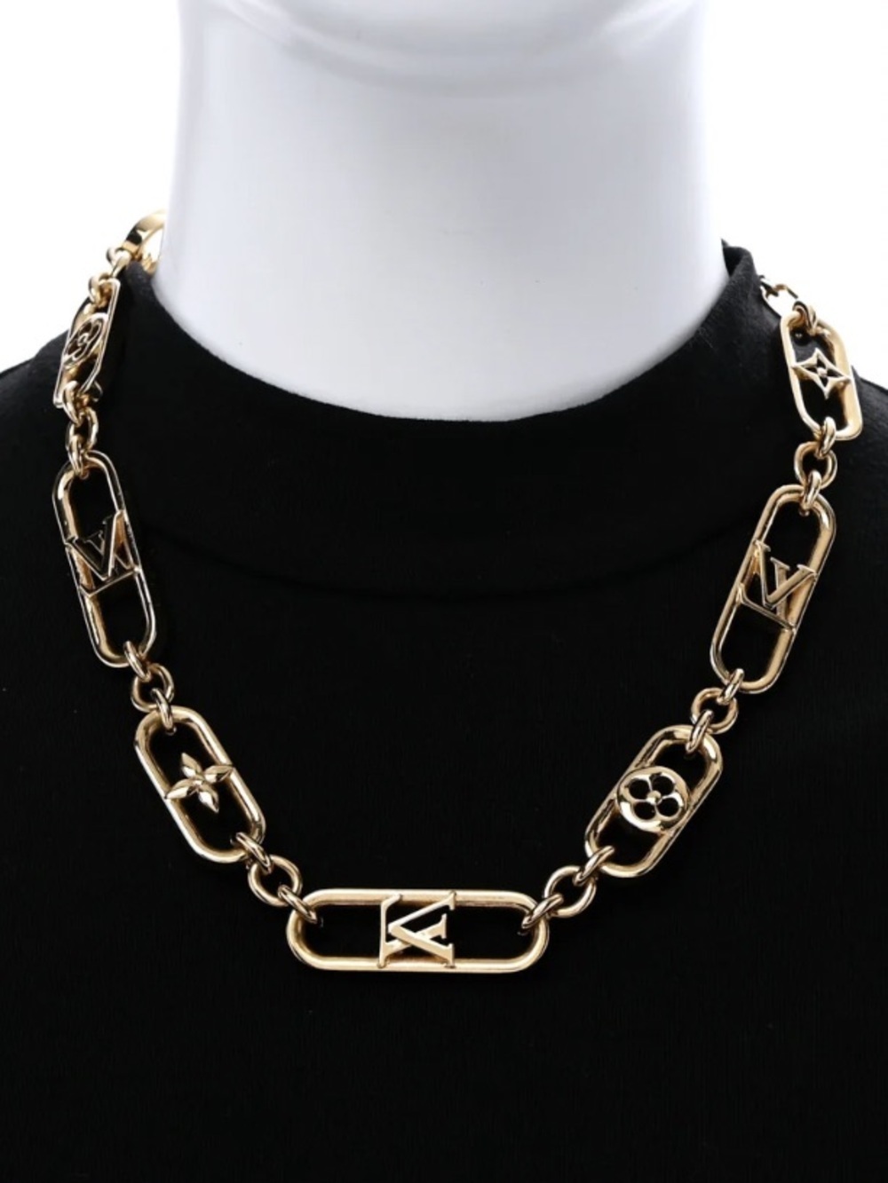 Louis Vuitton “My LV” Monogram Chain Link Necklace